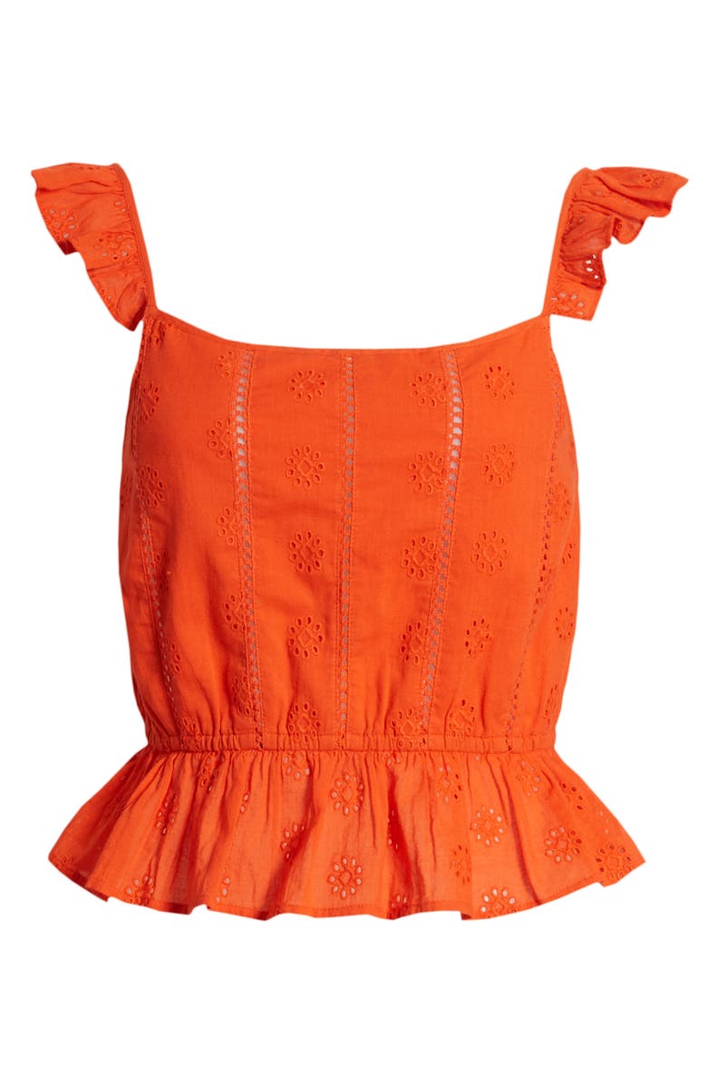 BP. Eyelet Ruffle Crop Top, Main, color, 