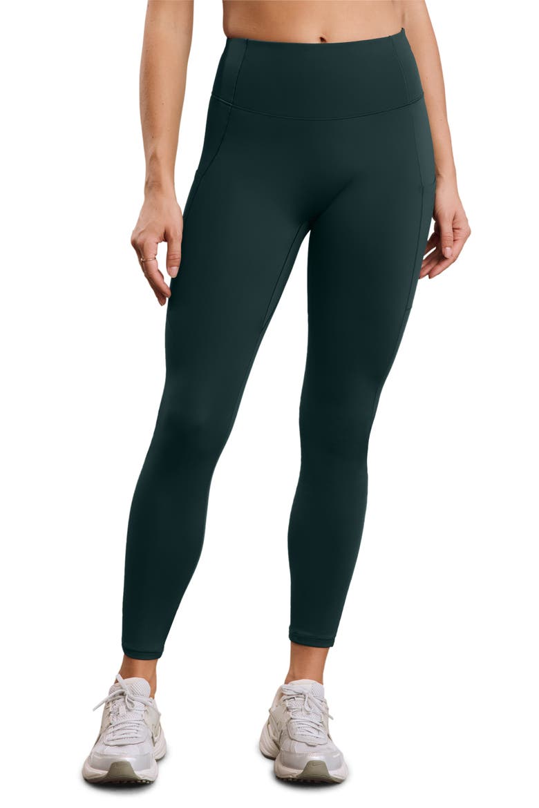 Pacer Fleece Backed High Waist Pocket Leggings, Alternate, color, DARK IVY