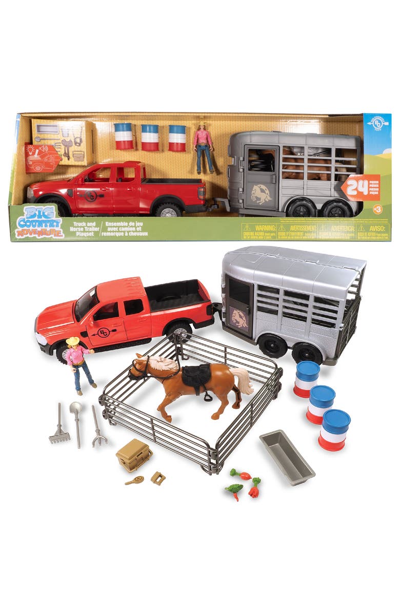 Big Country Toys Truck & Horse Trailer Adventure, 24 piece Rodeo Toy Playset, 3+, Alternate, color, Multicolored