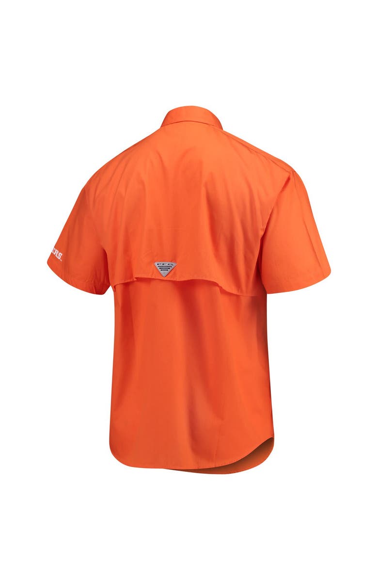 Columbia Clemson Tigers Columbia PFG Bonehead Short Sleeve Shirt - Orange, Alternate, color, 