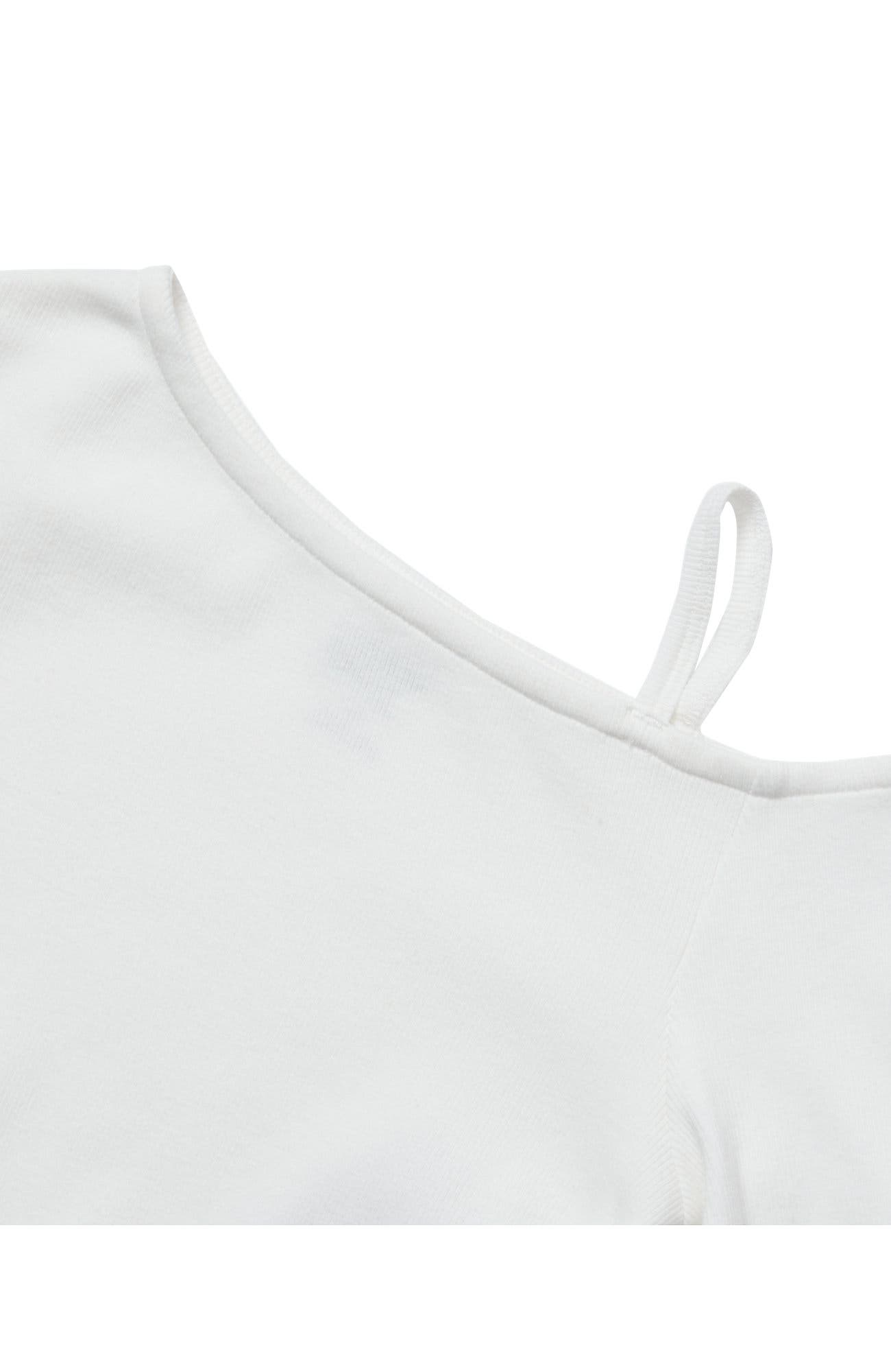 Lands' End Girls Long Sleeve One Shoulder Rib Knit Top | Nordstrom