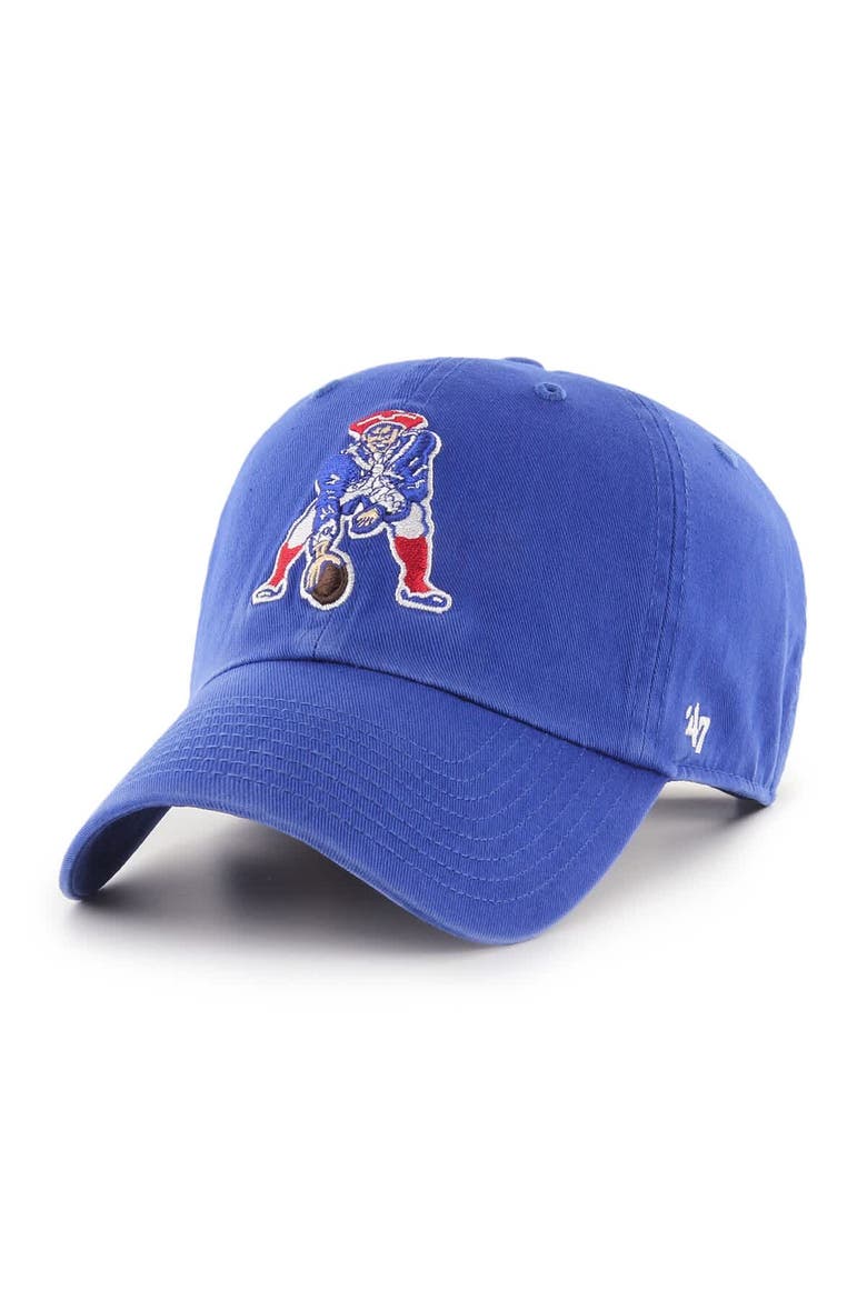 Men's '47  Royal New England Patriots Throwback Clean Up Adjustable Hat, Main, color, Royal