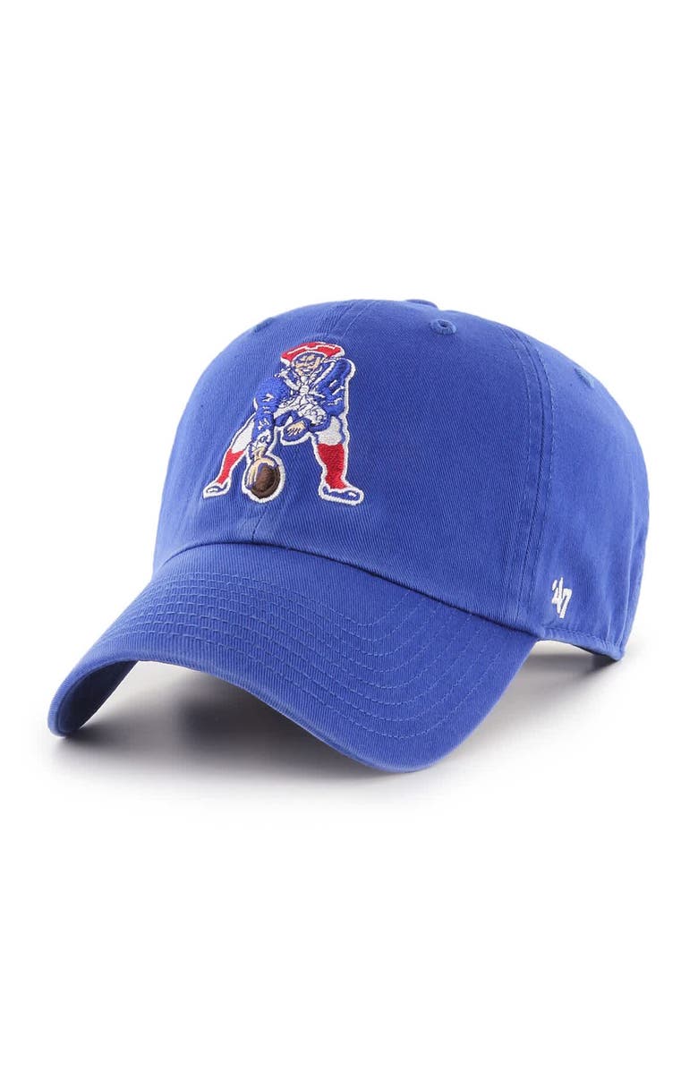 '47 Men's '47 Royal New England Patriots Throwback Clean Up Adjustable Hat, Main, color, Royal