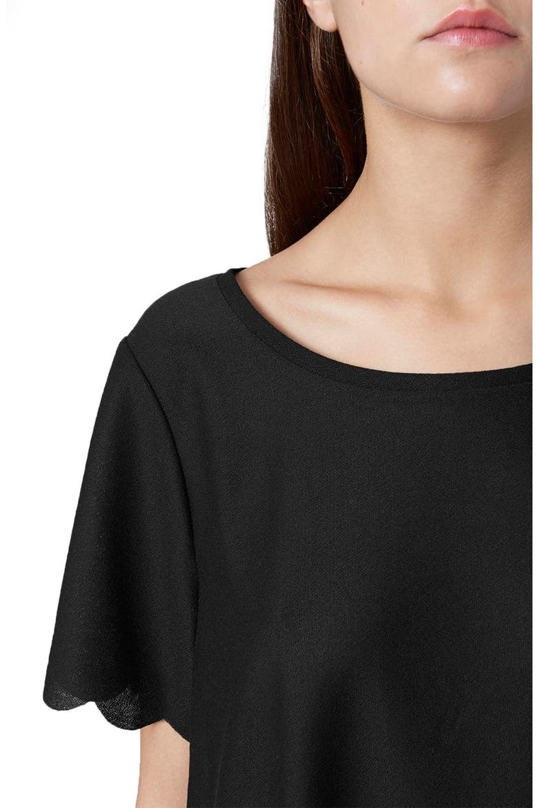 Scallop Hem Tee, Alternate, color, BLACK