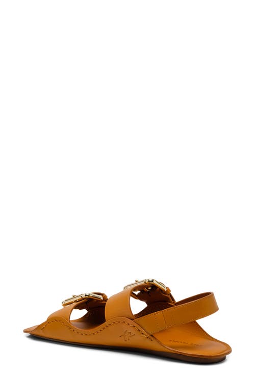 Free People Blossom Buckle Flat Sandal In Luggage Leather