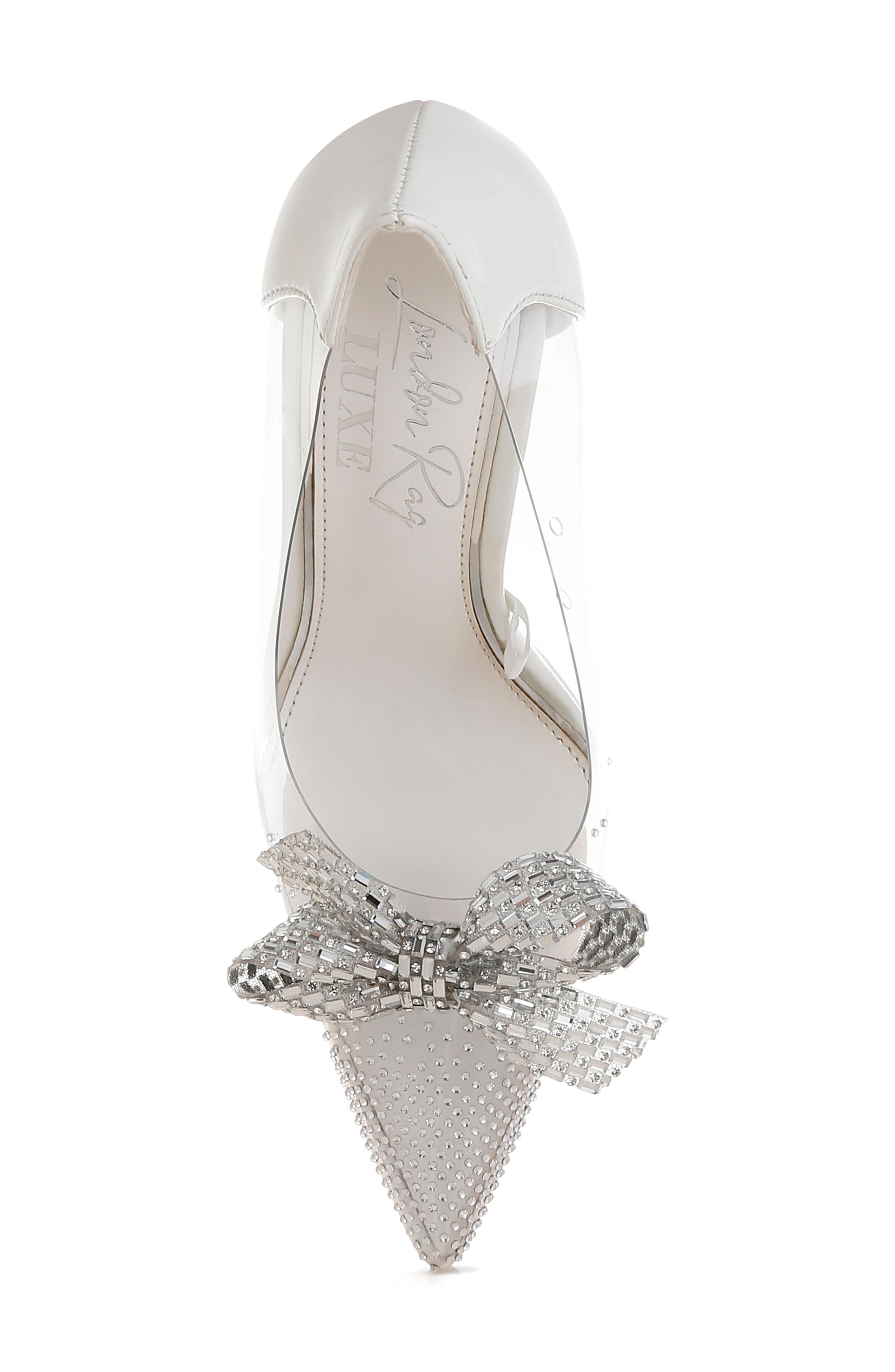 LONDON RAG Erika Crystal Embellished Bow Clear & Metallic Pump, Alternate, color, White