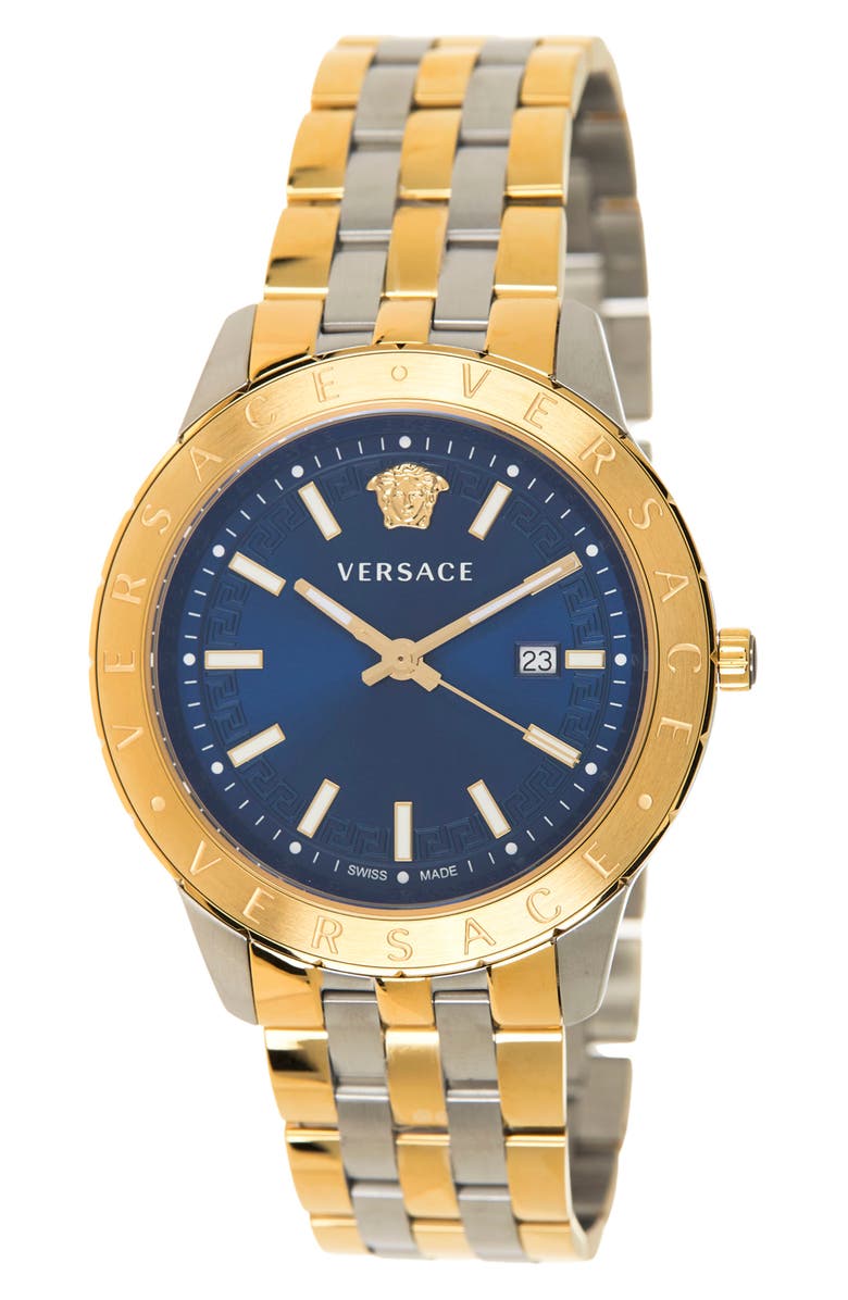 Versace Two-Tone Stainless Steel Bracelet Watch, 42mm, Main, color,