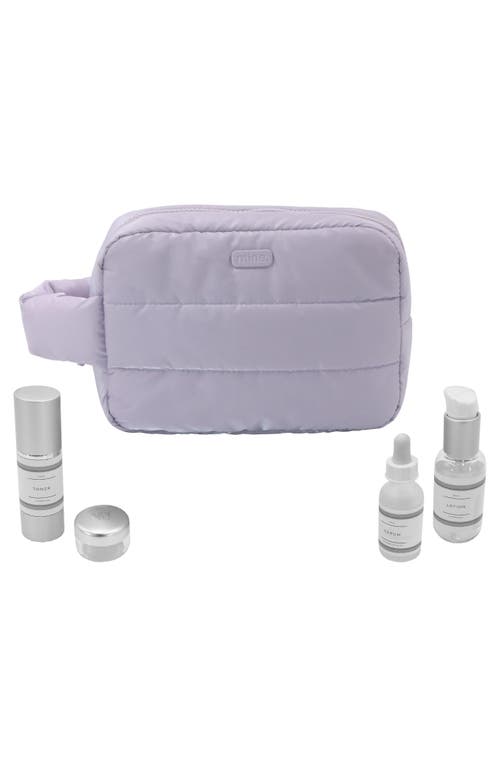 Mytagalongs Ellie Quilted Cosmetic Bag In Purple