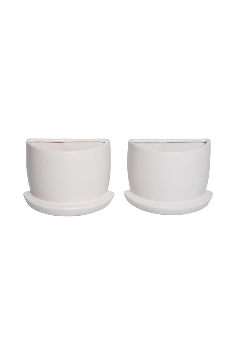 Dolomite Cream Planter Bookends Set of 2 White for Spring Garden Decor, Alternate, color, White