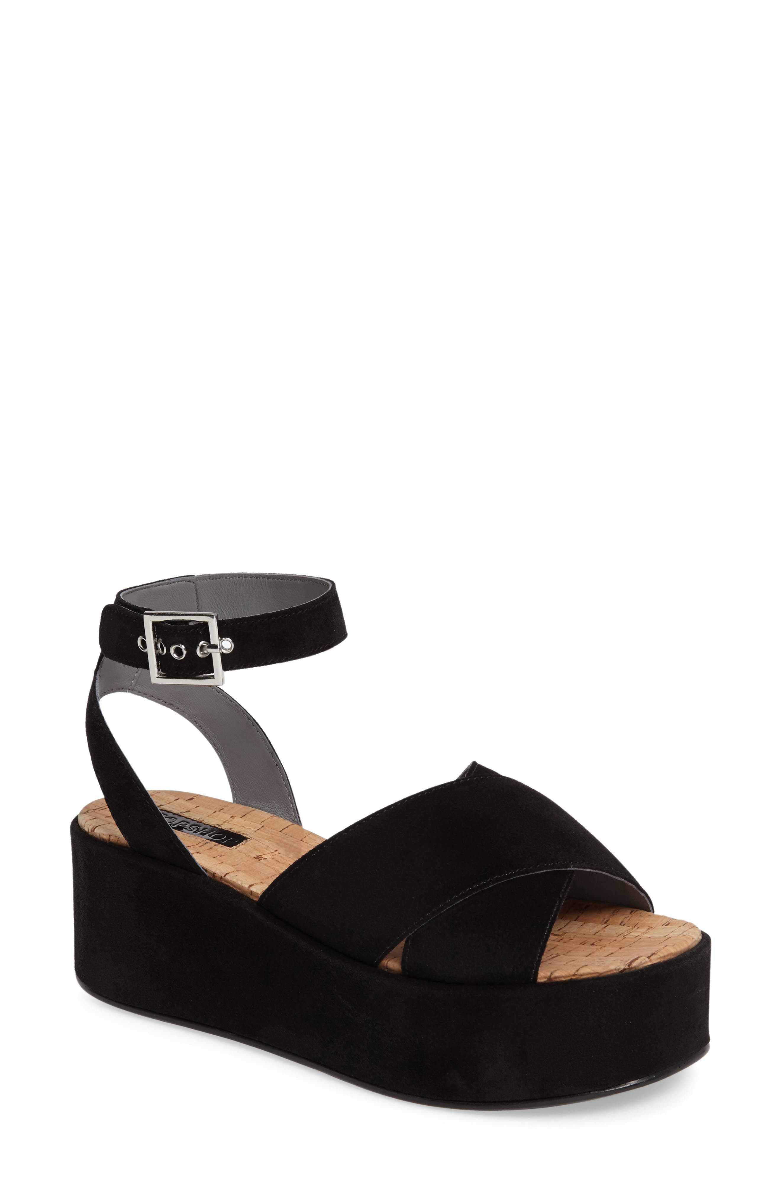 Topshop Whisper Platform Sandal, Main, color, 