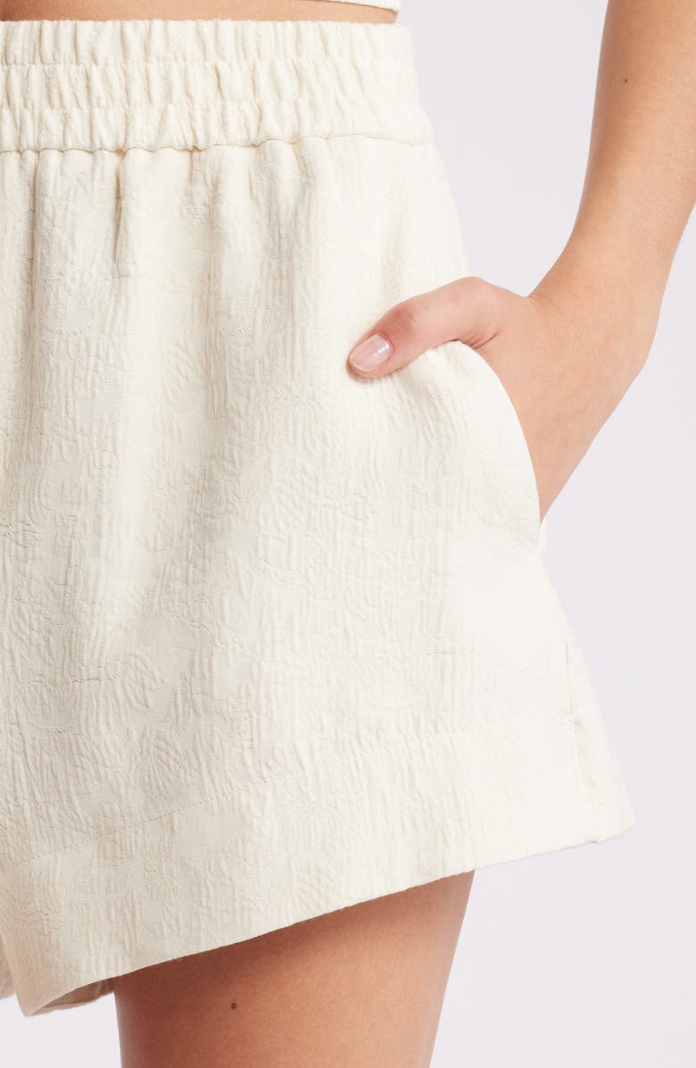 & Other Stories Smocked Waist Jacquard Shorts, Alternate, color, 