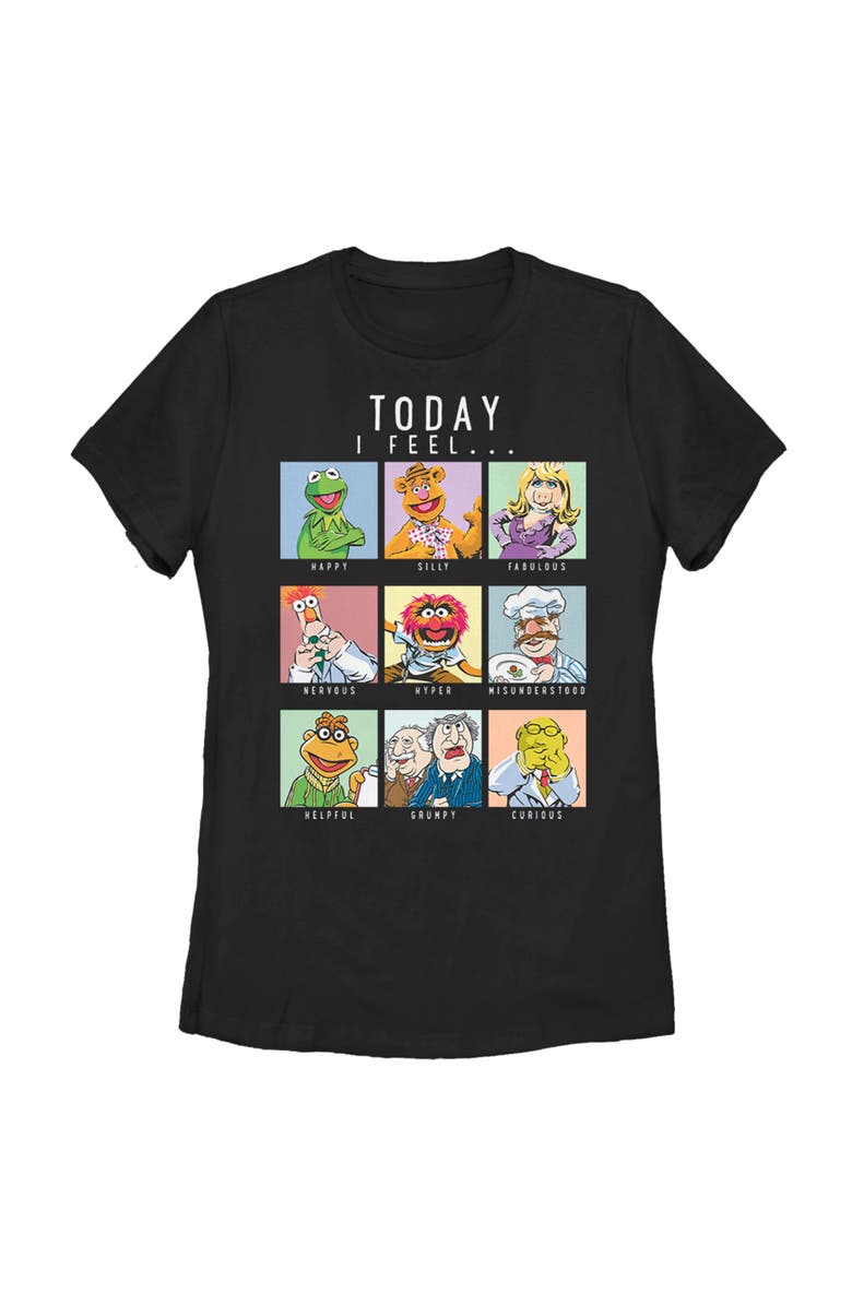 The Muppets Women's The Muppets Mood Chart  Graphic T-Shirt, Main, color, Black