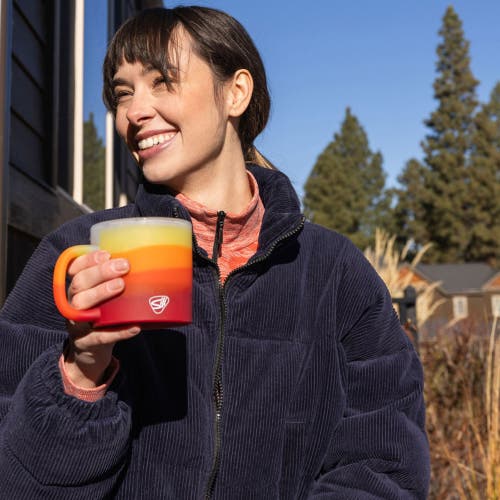 Silipint 2 Pack 16oz Silicone Coffee Mug W/ Lid, Marigold