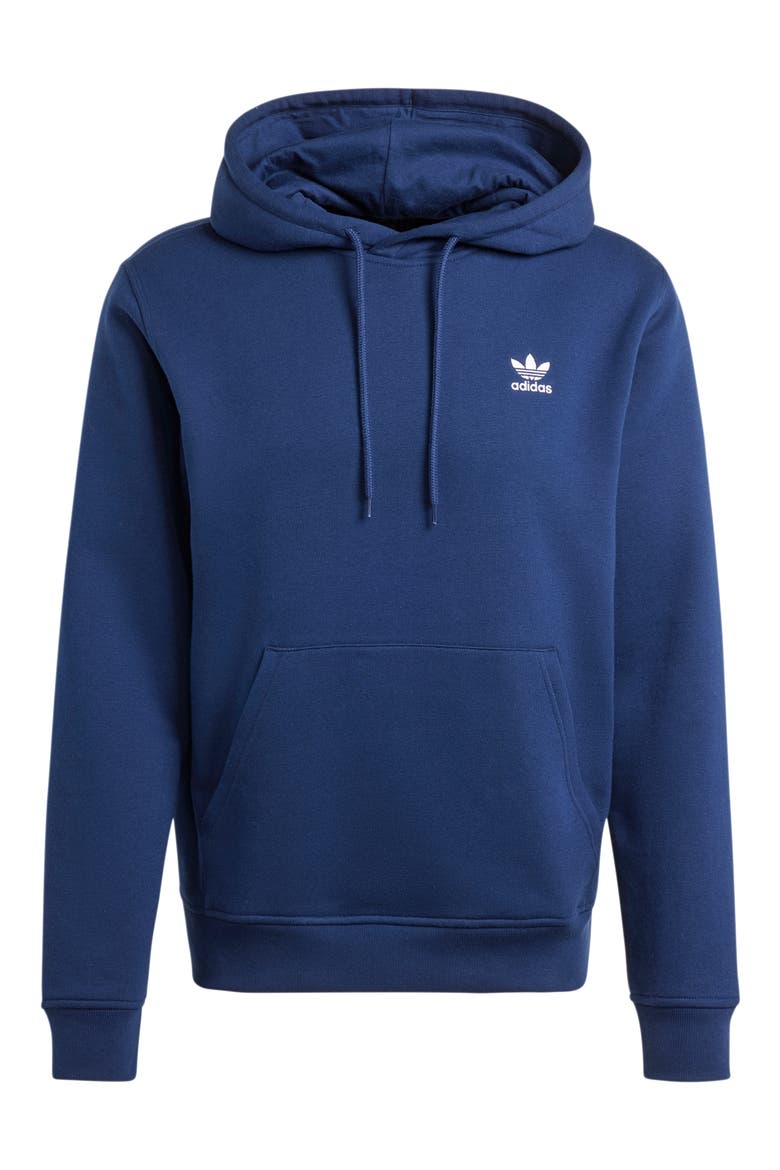 Trefoil Essentials Hoodie, Alternate, color, NIGHT INDIGO