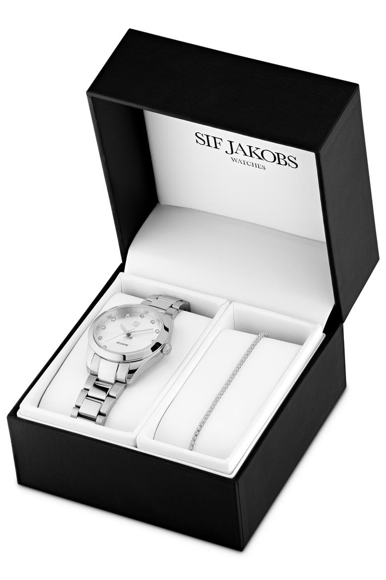 Joelle Jewelry Set, Main, color, 925 Sterling silver/White
