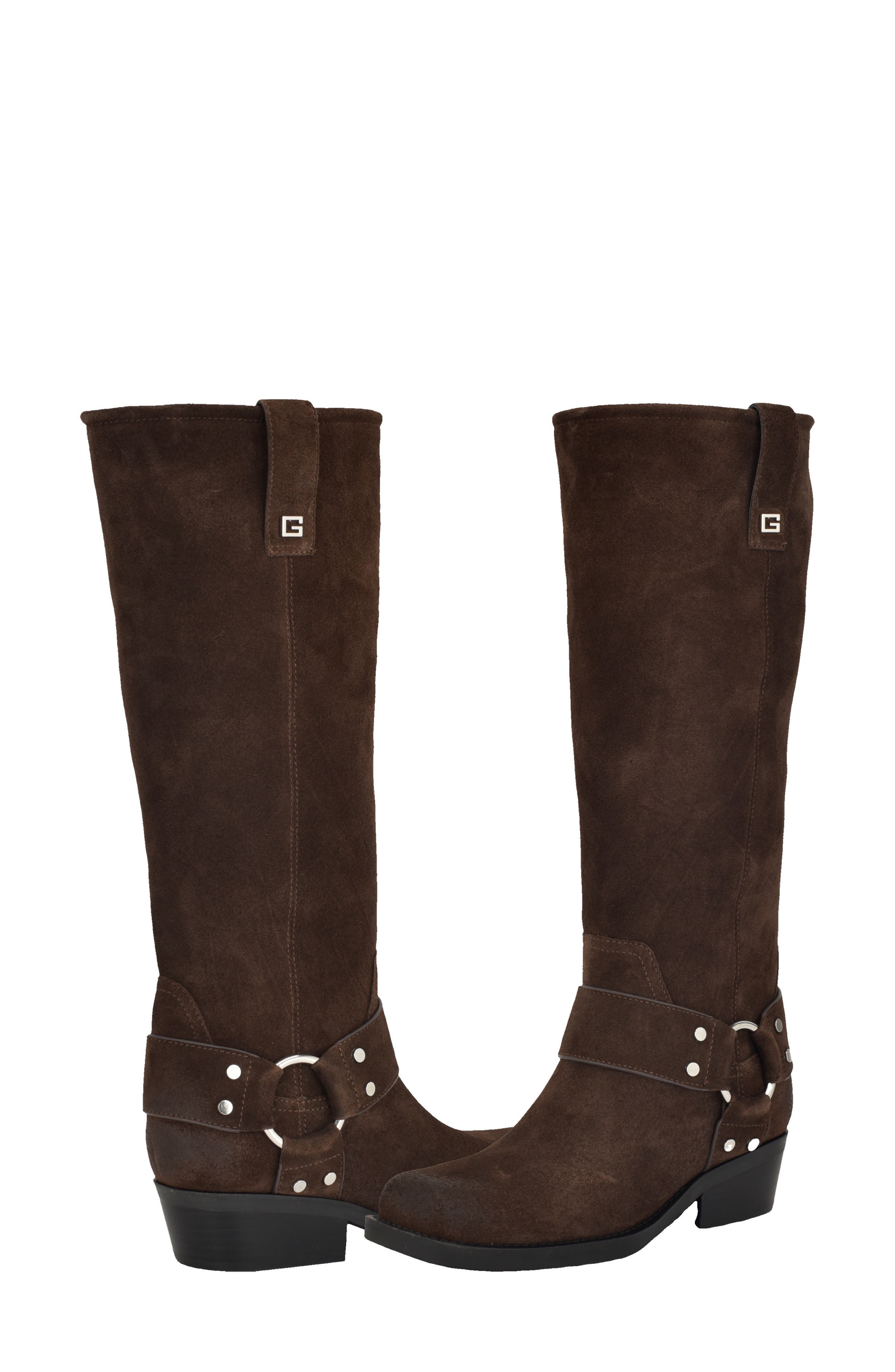 Felysse Harness Knee High Boot, Alternate, color, DARK BROWN 200