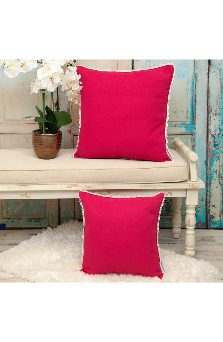 PARKLAND COLLECTION Crochet Dot Throw Pillow, Alternate, color, Pink