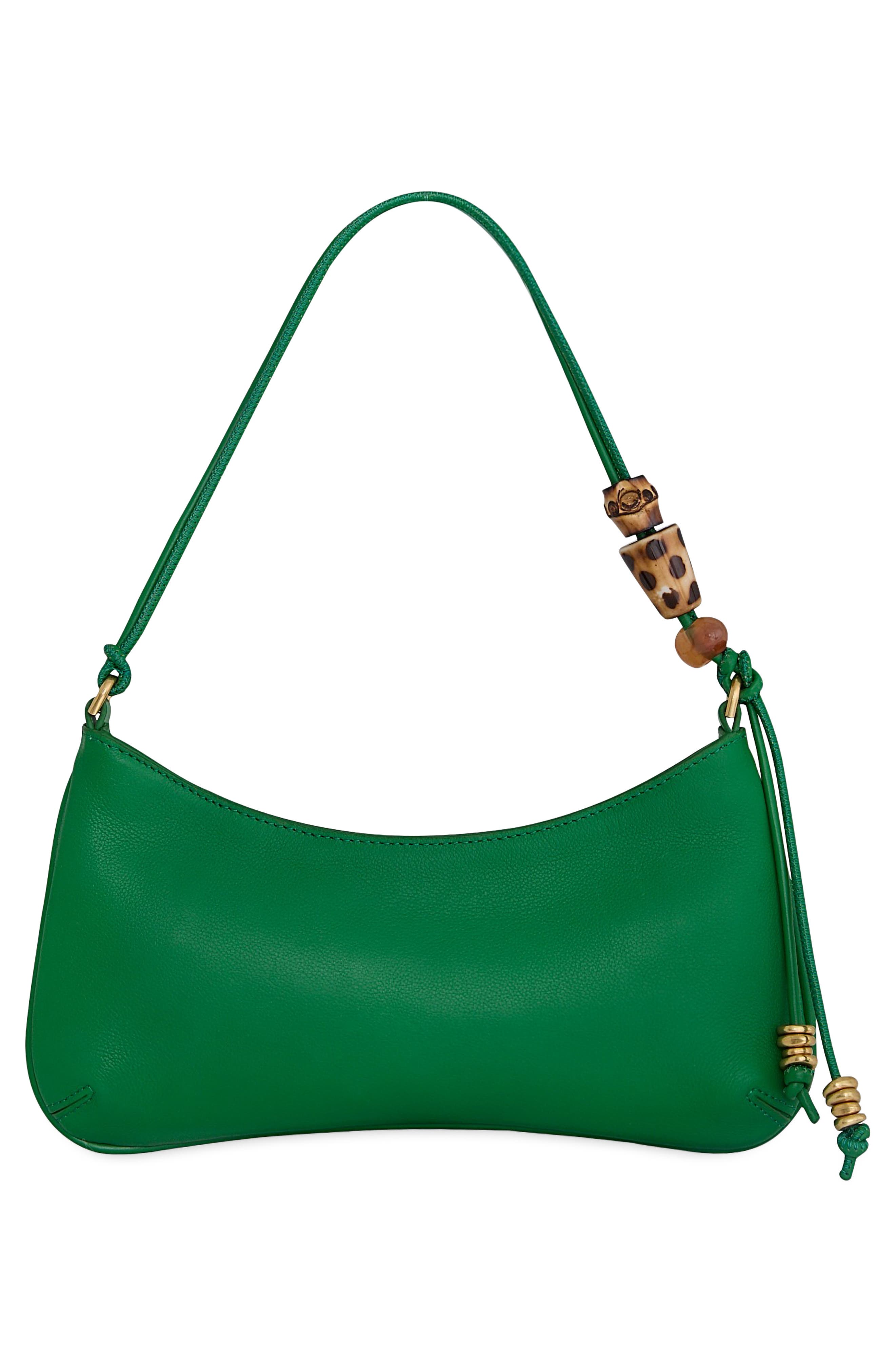 Reina Leather Shoulder Bag, Alternate, color, KELLY GREEN