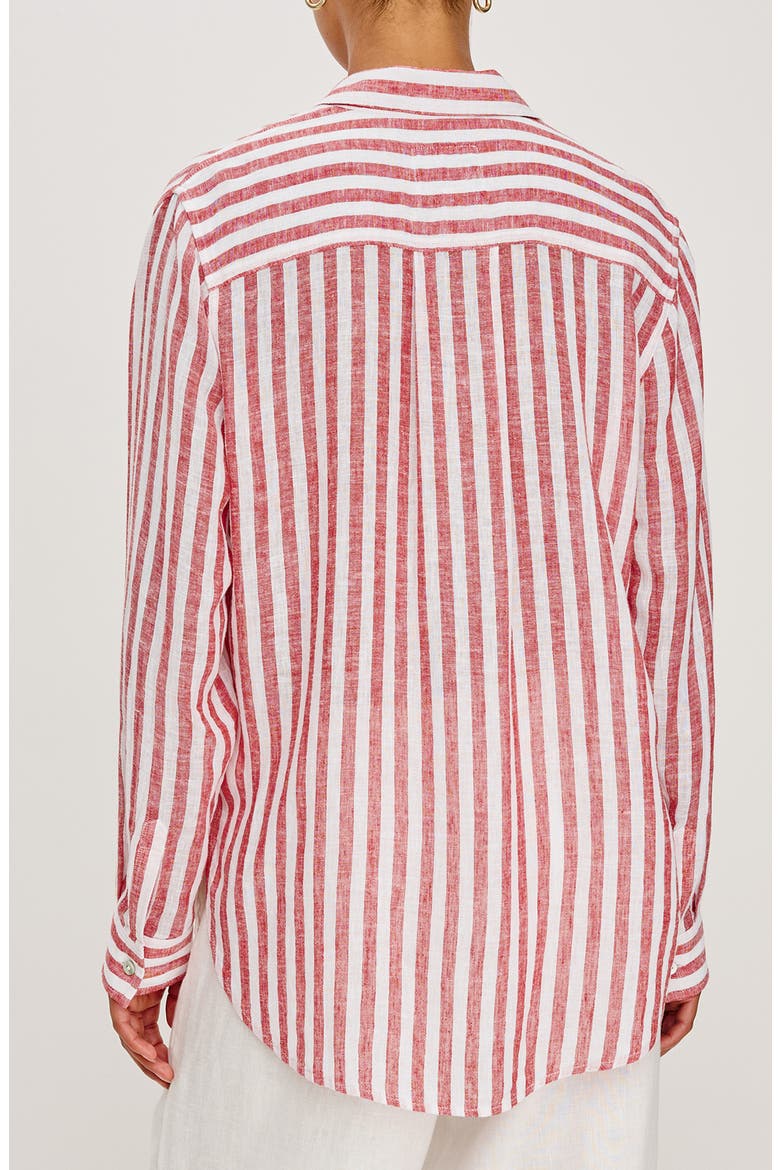 x Giadzy Giada Stripe Linen Blend Button-Up Shirt, Alternate, color, RAVELLO STRIPE