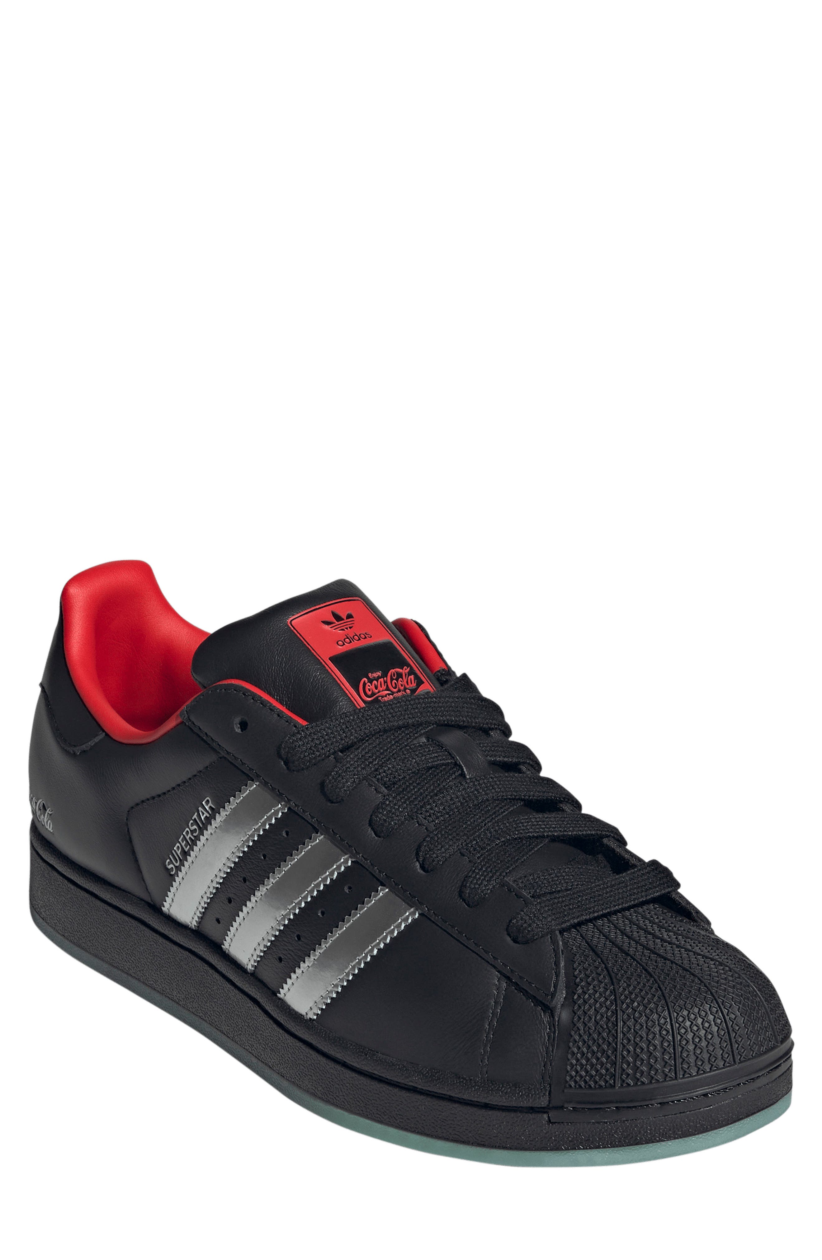 adidas x Coca-Cola Gender Inclusive Superster II Sneaker, Main, color, Core Black/ Silver/ Red