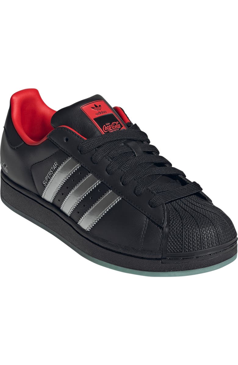 adidas x Coca-Cola Gender Inclusive Superster II Sneaker, Main, color, Core Black/ Silver/ Red