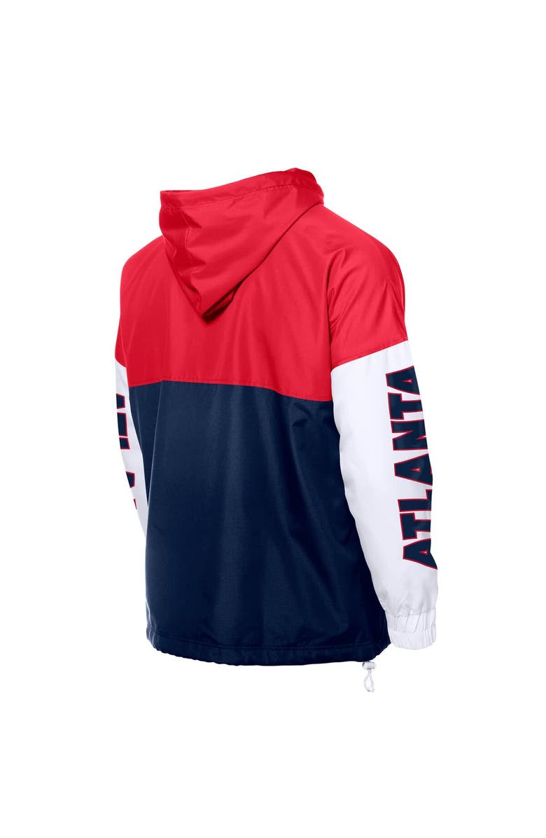 New Era Men's New Era  Navy/Red Atlanta Braves Color Block Full-Zip Hoodie Windbreaker, Alternate, color, 