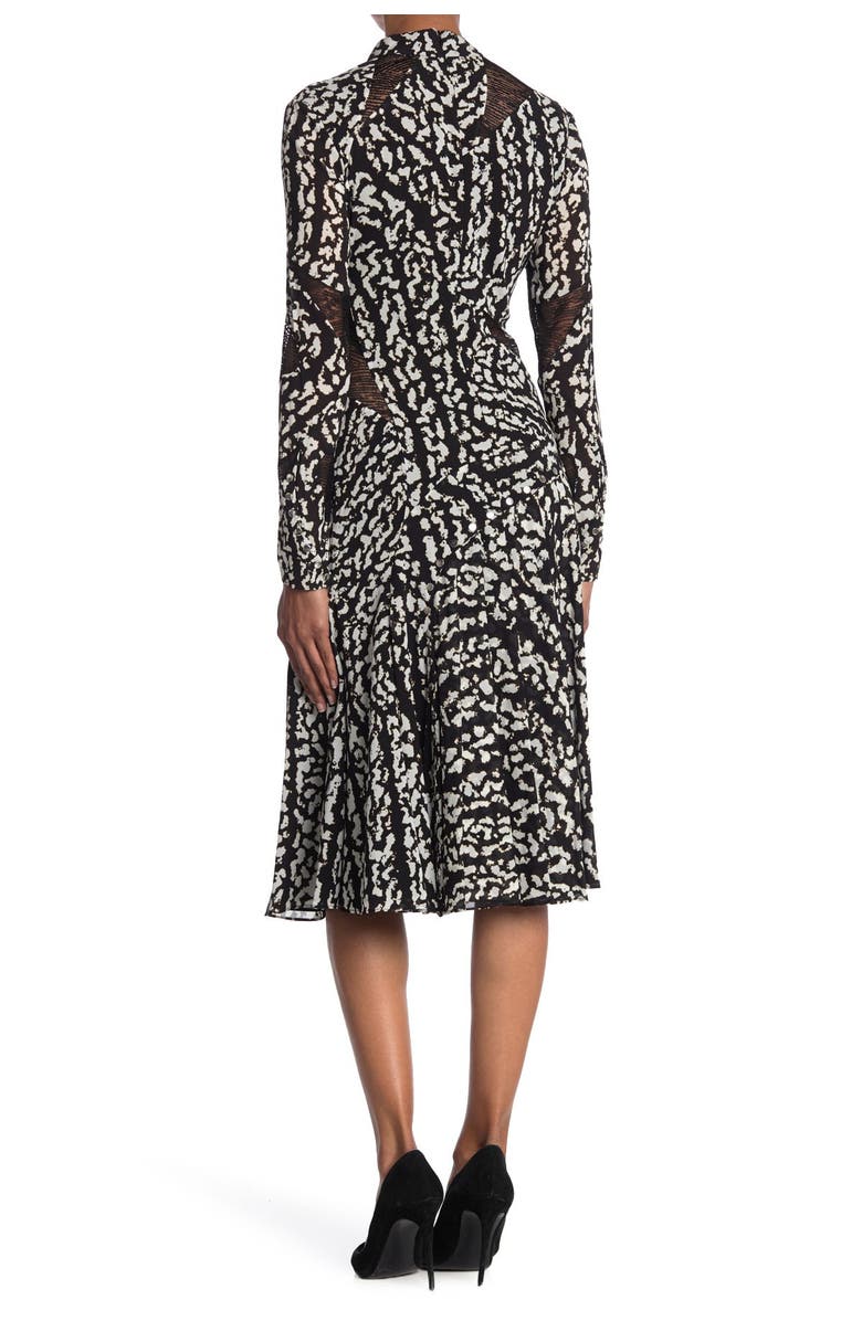 Proenza Schouler Mock Neck Snap Front Silk Blend Midi Dress, Alternate, color,