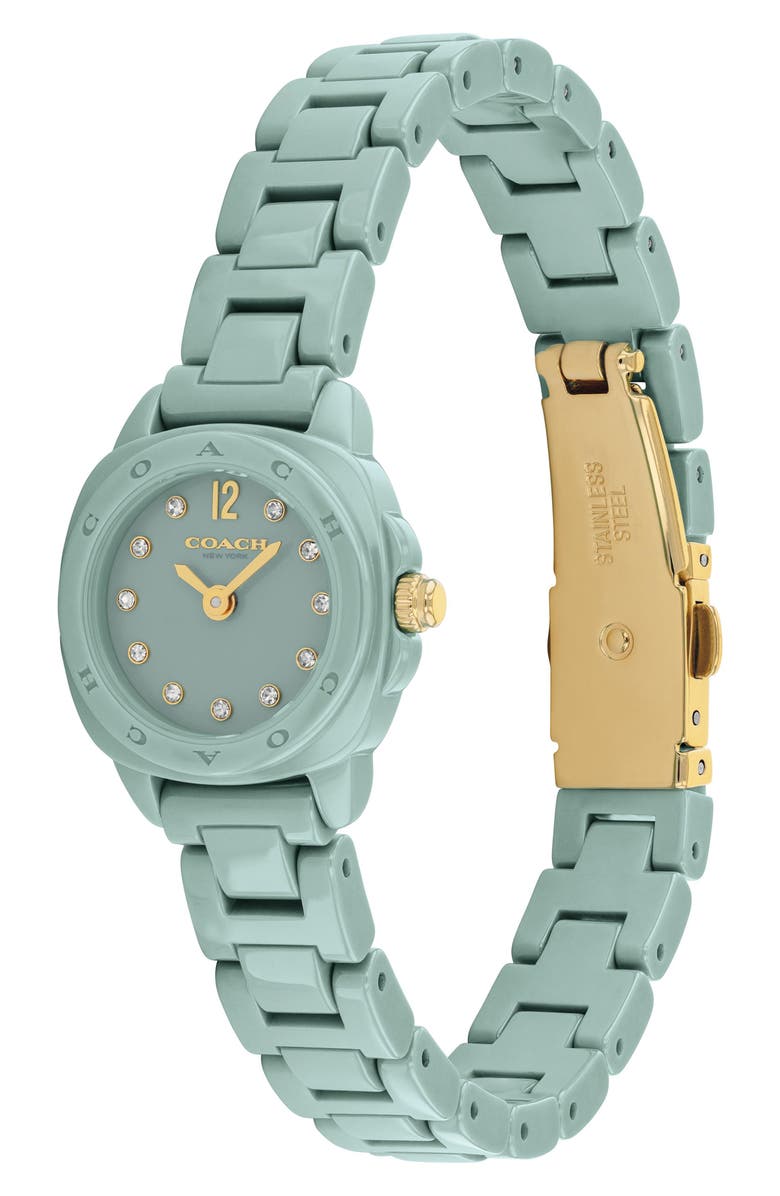 COACH Kitt Sage Ceramic Bracelet Watch, 21mm, Alternate, color, Sage