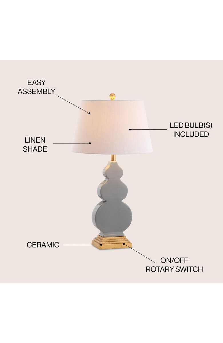 JONATHAN Y Carter 29" Ceramic/Resin LED Table Lamp, Alternate, color, Gray/Gold