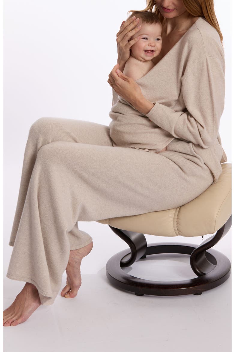 Beverly Wool Blend Wrap Maternity/Nursing Sweater, Alternate, color, BEIGE