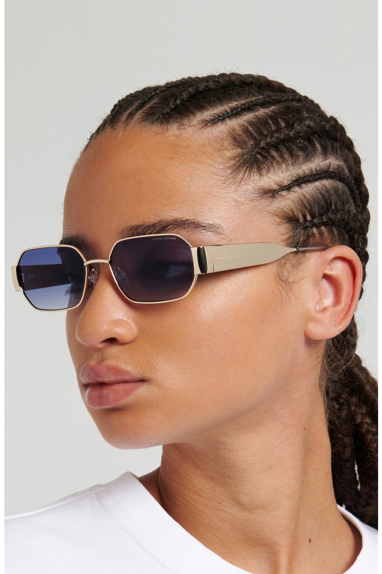 56mm Square Sunglasses, Alternate, color, GOLD BLUE/ DARK BLUE