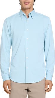 Theory Sylvain ND Structure Knit Button-Up Shirt