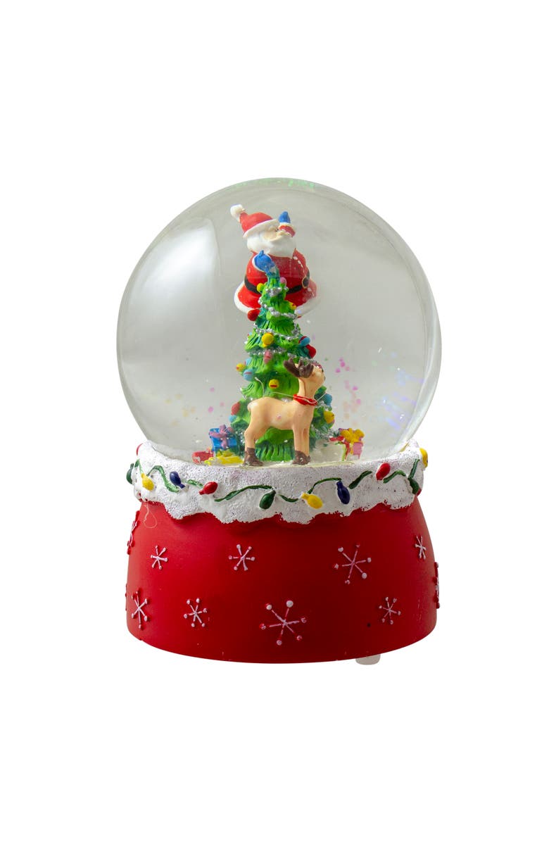 Northlight Santa Decorating a Christmas Tree Musical Snow Globe - 5.75", Alternate, color, 