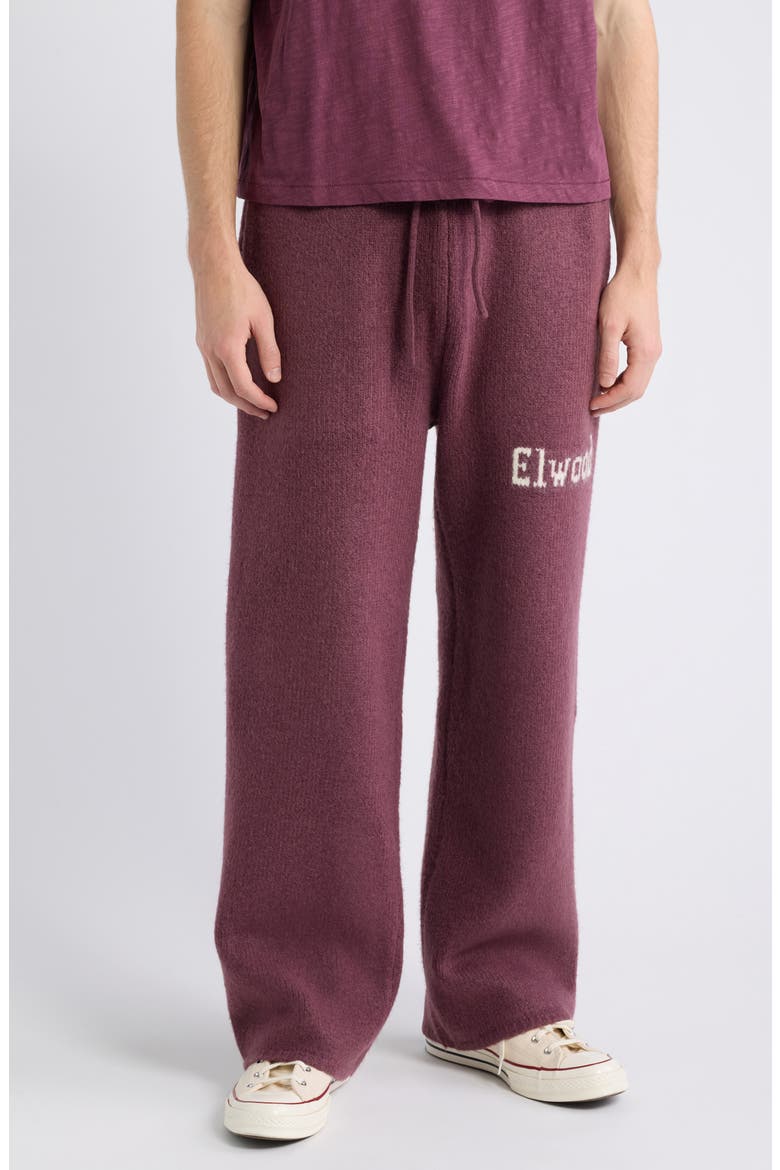 Intarsia Logo Baggy Sweatpants, Main, color, MAROON