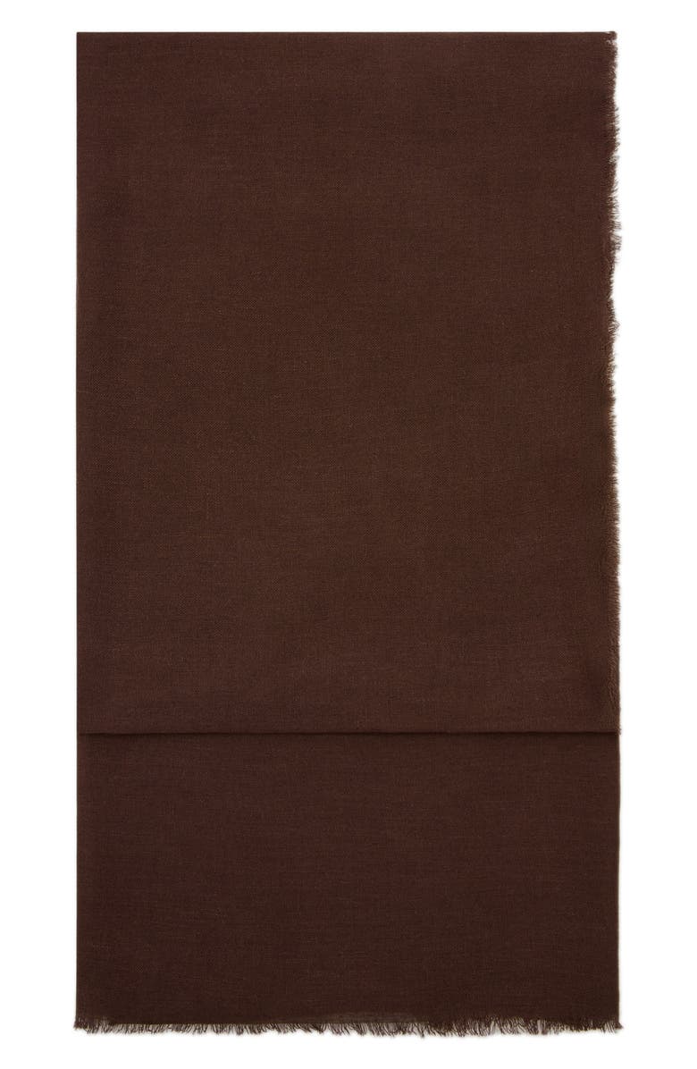 MANGO Frayed Edge Scarf, Main, color, Chocolate