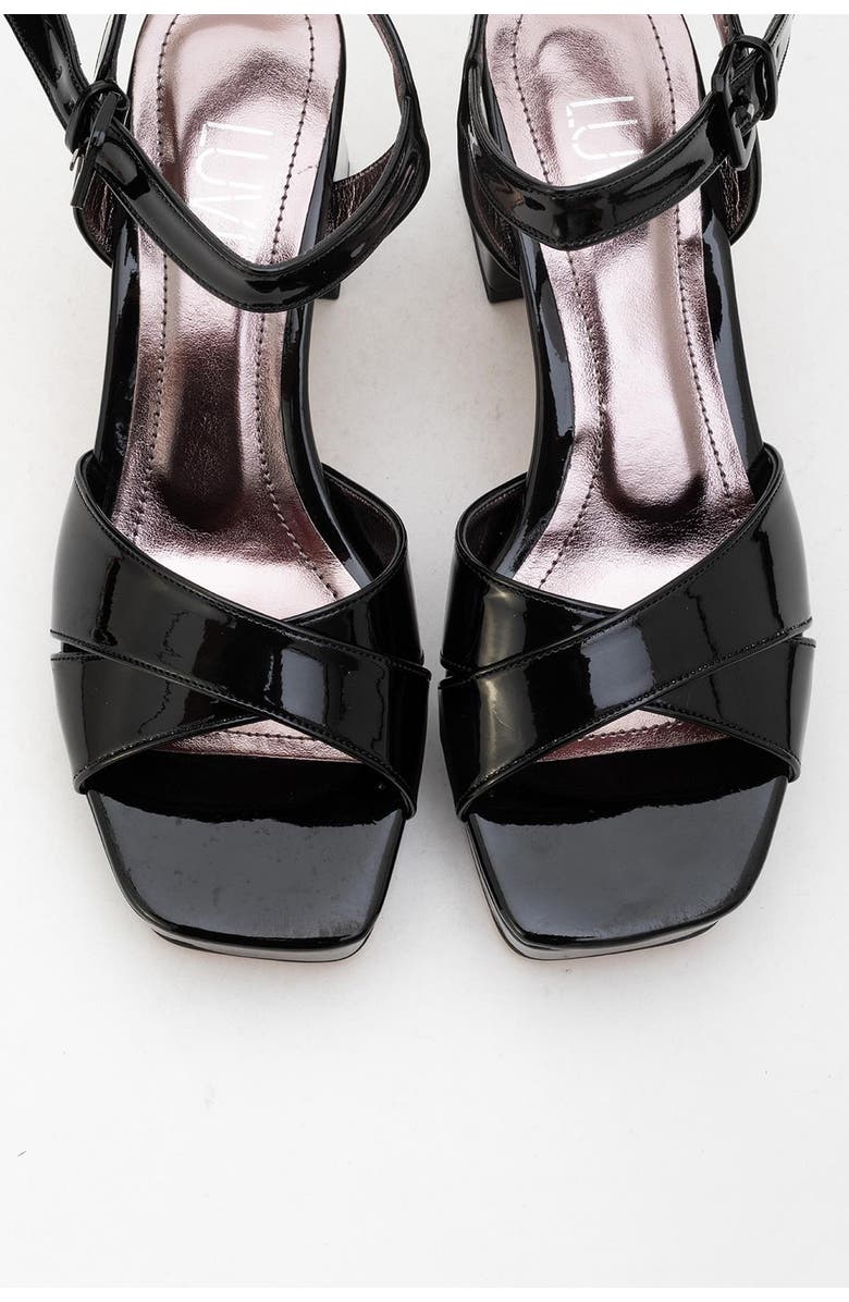 Prologue Shoes Lisbon Platform Block Heel Sandal, Alternate, color, Black Patent