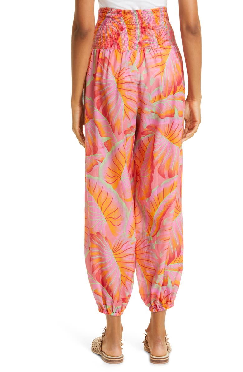 FARM Rio Bright Forest Smocked Waist Pants, Alternate, color, 