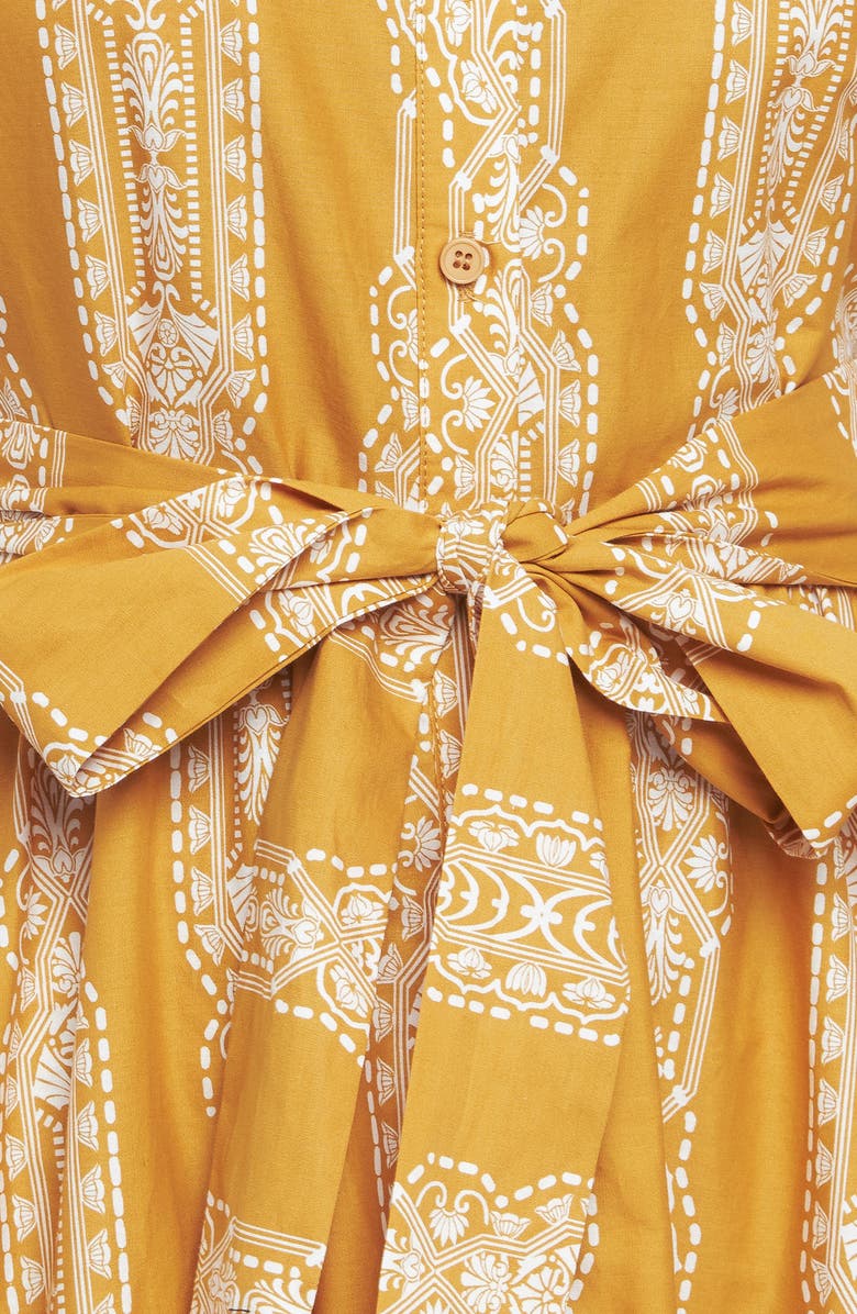 FLYING TOMATO Print Maxi Dress, Alternate, color, Mustard Ivory