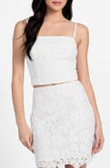 GUESS Delilah Floral Embroidery Crop Top