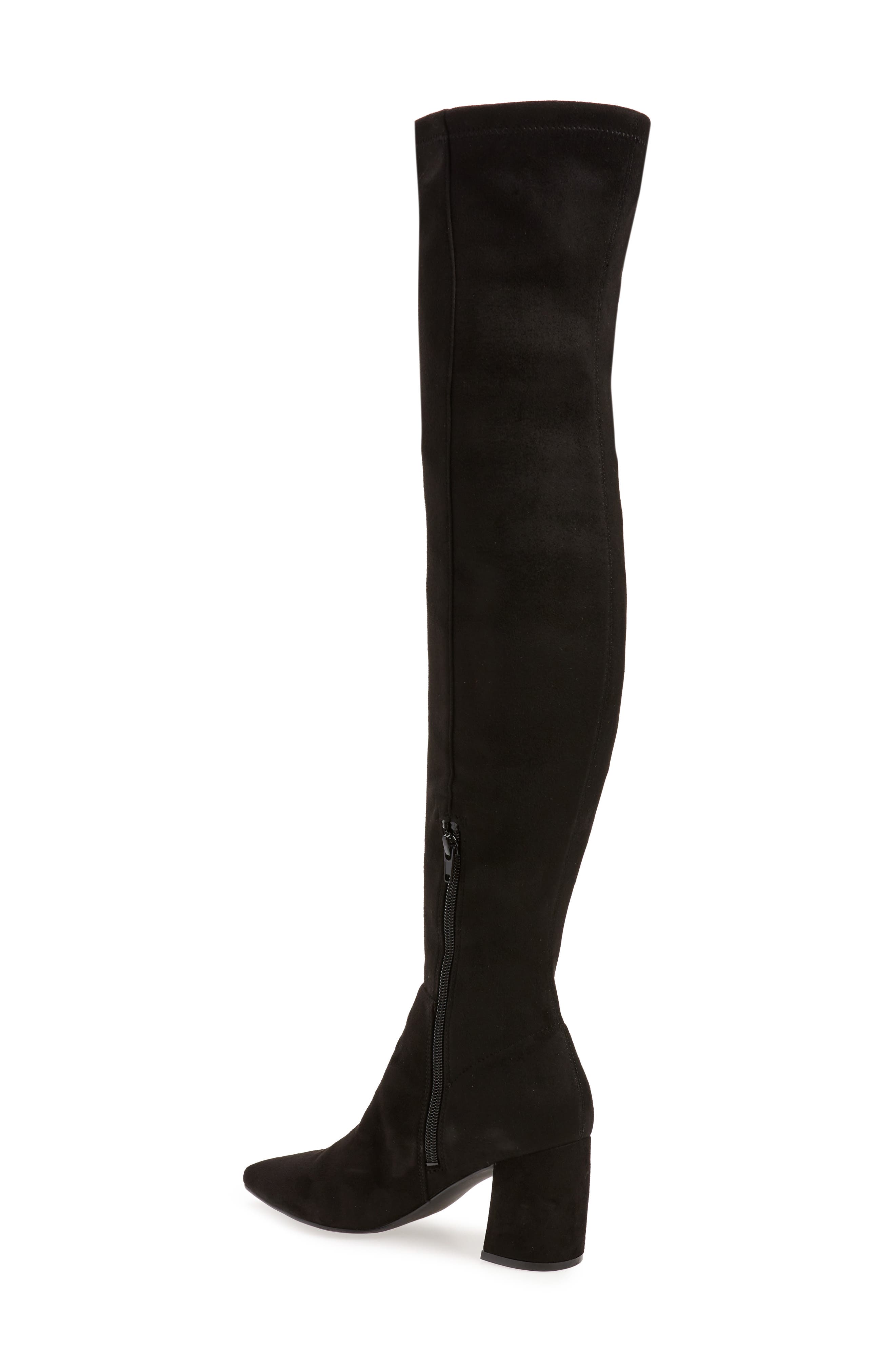 Nifty Pointed Toe Over the Knee Boot, Alternate, color, BLACK