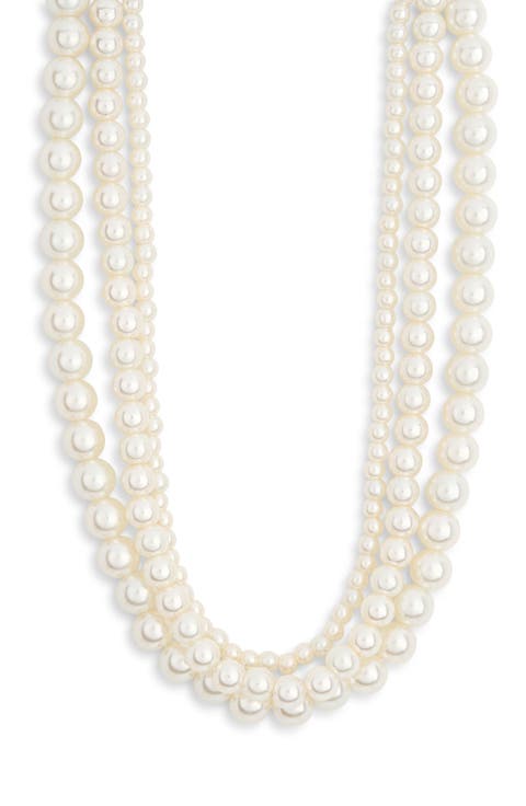 Layered Faux Pearl Necklace