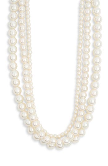 Baublebar Layered Faux Pearl Necklace In White