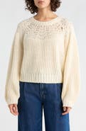 Bobeau Balloon Sleeve Sweater