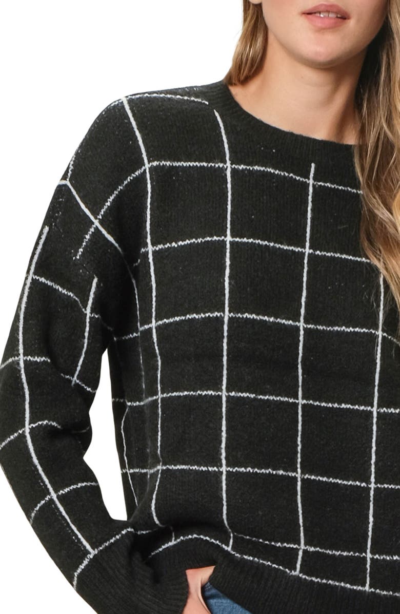 Blu Pepper Windowpane Sweater, Alternate, color, 