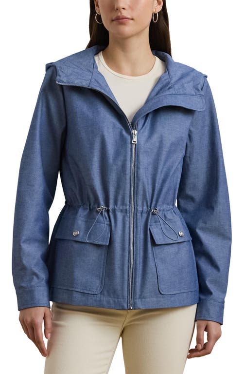 Shop Ralph Lauren Lauren  Hooded Jacket In Agate Blue
