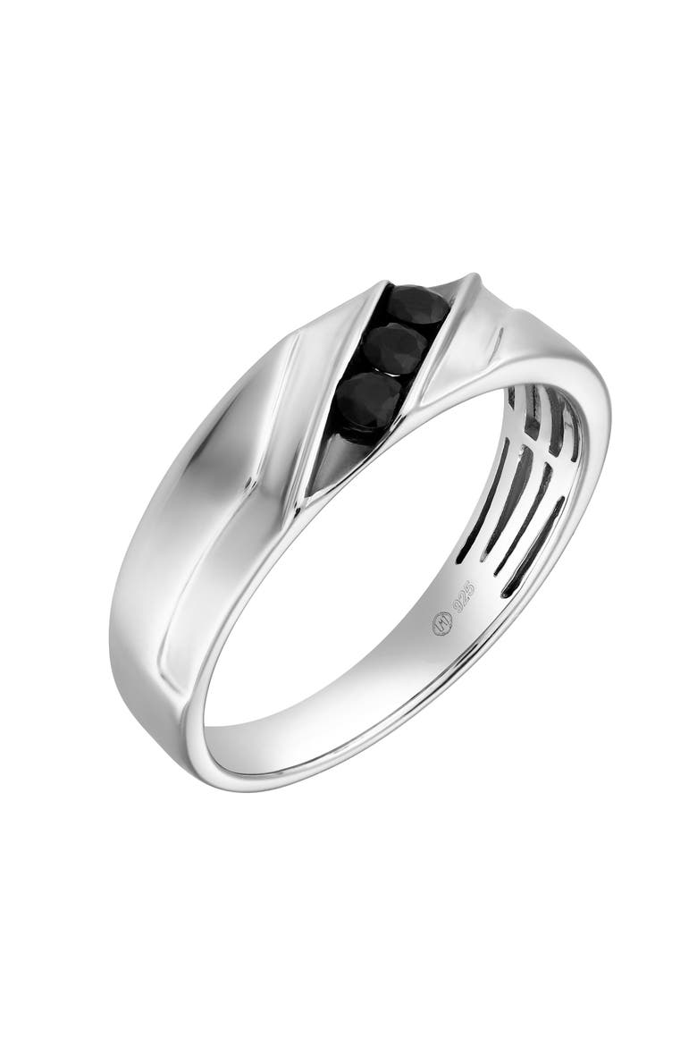 Jin 0.2CT Diagonal Black Spinel Ring 925 Silver, Alternate, color, Sterling Silver