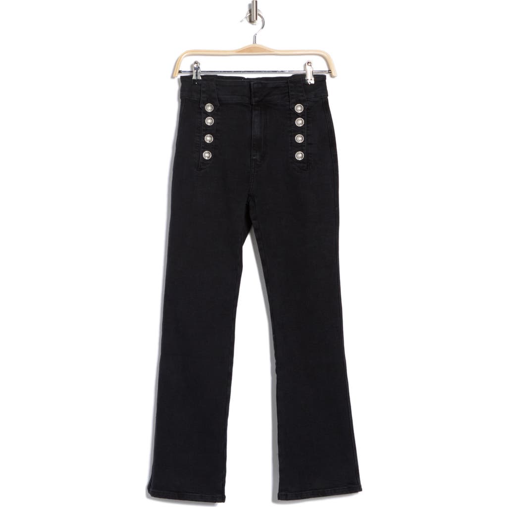Derek Lam 10 Crosby Robertson High Waist Crop Flare Leg Pants In Noir