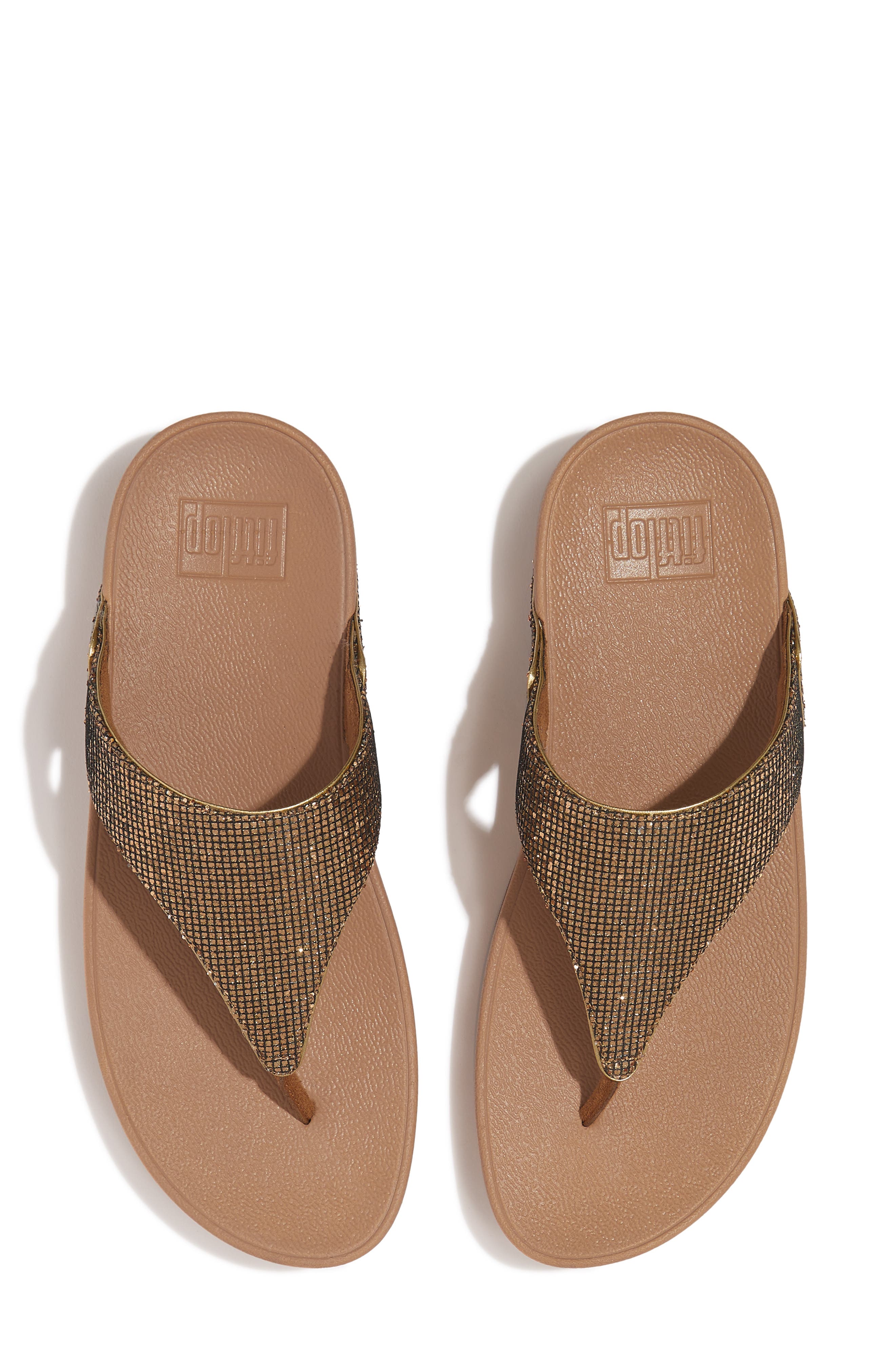 Lulu Glitter Flip Flop, Alternate, color, OLD GOLD