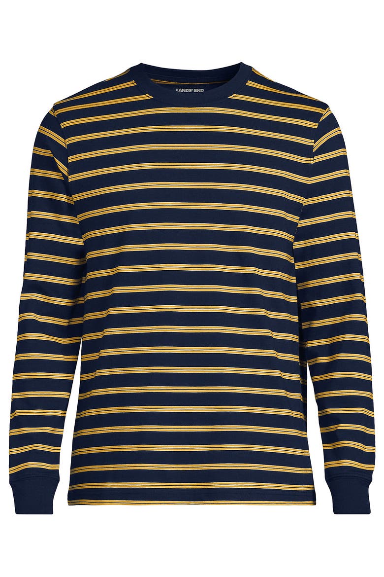 Super-T Long Sleeve T-Shirt, Alternate, color, Navy/Mineral Yellow Stripe