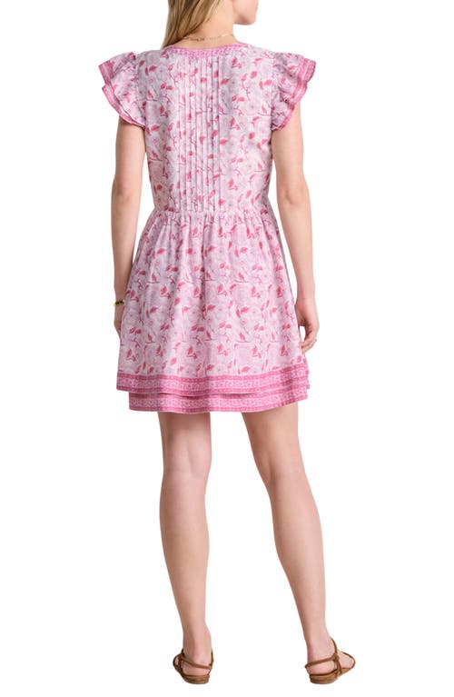 Shop Vineyard Vines Floral Flutter Sleeve Minidress In Frangipani Marsh